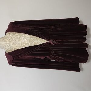 Talbots Jacket Cardigan Hoodie Velour Draw String Tunic Women Petite SZ PL Casua